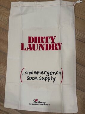 Vintage Doug Wilson Dirty Laundry Canvas Laundry Bag with Red Text 1980’s New